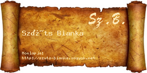 Szüts Bianka névjegykártya