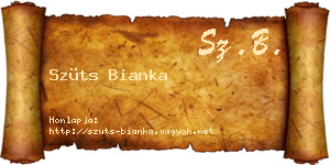 Szüts Bianka névjegykártya