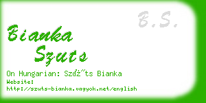 bianka szuts business card